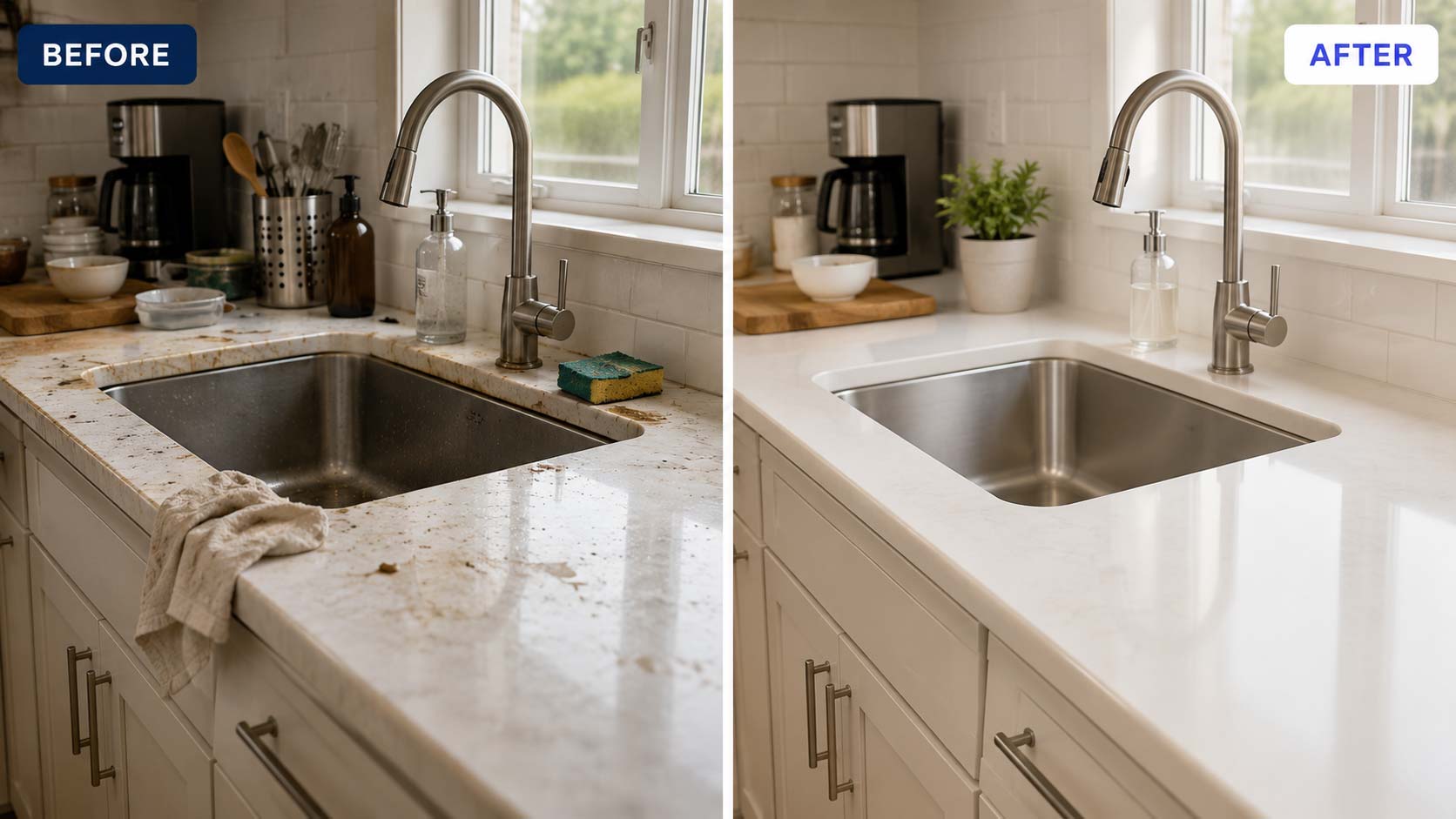 Before and after cleaning